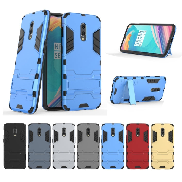 Shockproof PC + TPU Case with Holder for OnePlus 7 / 6T(Black) - OnePlus Cases by buy2fix | Online Shopping UK | buy2fix