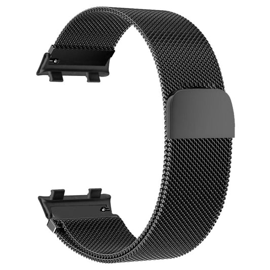 For OPPO Watch 46MM Smart Watch Milanese Stainless Steel Metal Watch Band(Black) -  by buy2fix | Online Shopping UK | buy2fix