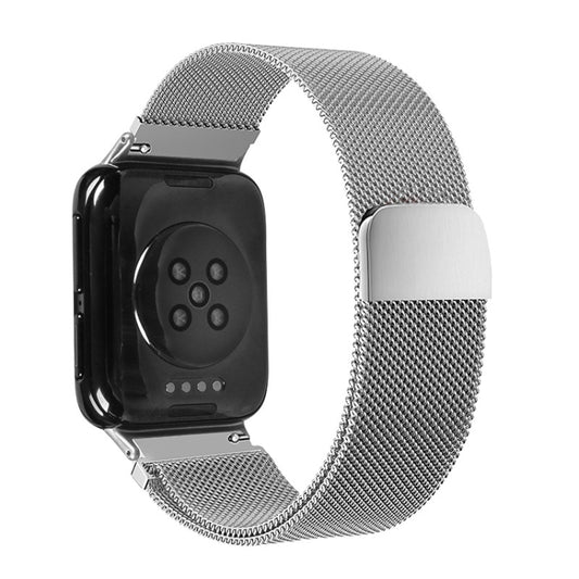 For OPPO Watch 46MM Smart Watch Milanese Stainless Steel Metal Watch Band(Silver) -  by buy2fix | Online Shopping UK | buy2fix
