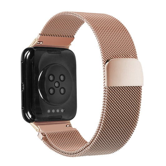 For OPPO Watch 46MM Smart Watch Milanese Stainless Steel Metal Watch Band(Rose) -  by buy2fix | Online Shopping UK | buy2fix