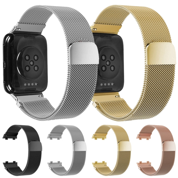 For OPPO Watch 46MM Smart Watch Milanese Stainless Steel Metal Watch Band(Silver) -  by buy2fix | Online Shopping UK | buy2fix
