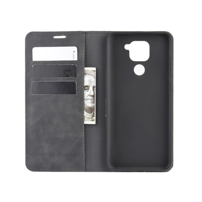 For Xiaomi Redmi Note 9/10X 4G Retro-skin Business Magnetic Suction Leather Case with Holder & Card Slots & Wallet(Black) - Xiaomi Cases by buy2fix | Online Shopping UK | buy2fix