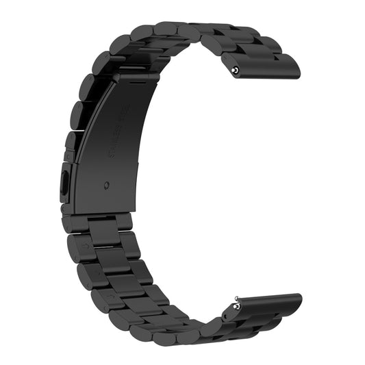 For Huami GTS/Galaxy Watch 42/40/44 20mm 3-Beads Stainless Steel Watch Band(Black) - Watch Bands by buy2fix | Online Shopping UK | buy2fix