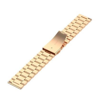 For Huami GTS/Galaxy Watch 42/40/44 20mm 3-Beads Stainless Steel Watch Band(Rose Gold) - Watch Bands by buy2fix | Online Shopping UK | buy2fix