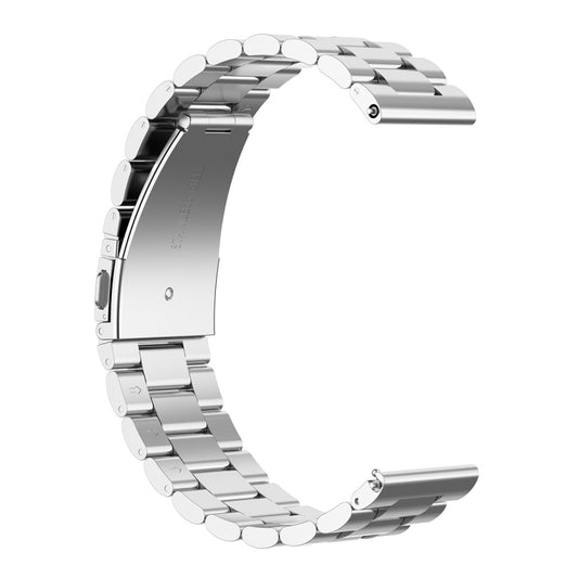 For Huami GTS/Galaxy Watch 42/40/44 20mm 3-Beads Stainless Steel Watch Band(Silver) - Watch Bands by buy2fix | Online Shopping UK | buy2fix