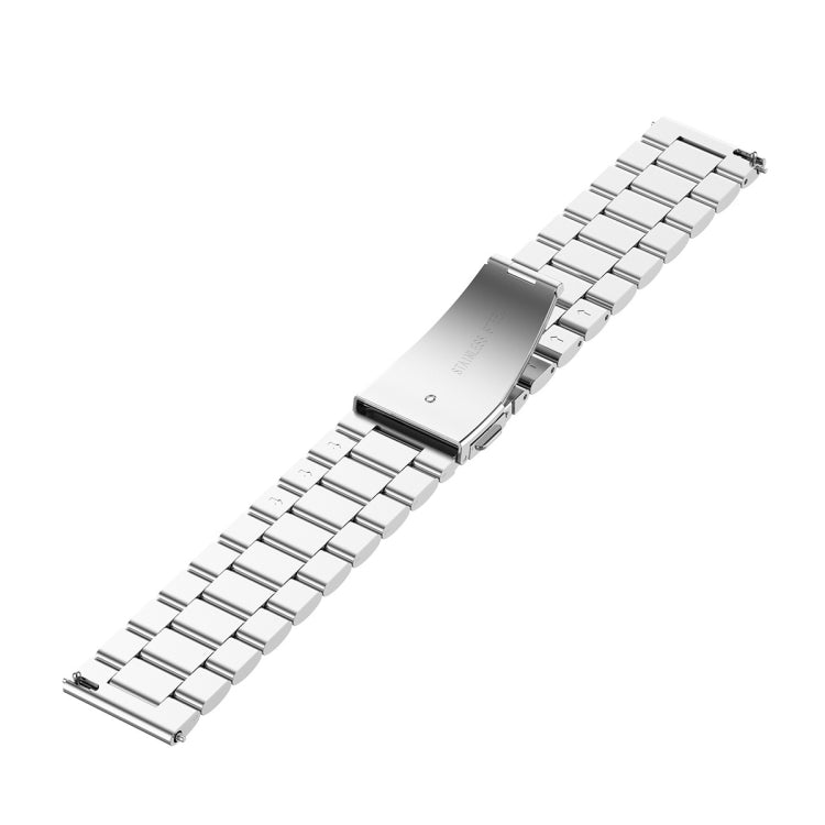 For Huami GTS/Galaxy Watch 42/40/44 20mm 3-Beads Stainless Steel Watch Band(Silver) - Watch Bands by buy2fix | Online Shopping UK | buy2fix