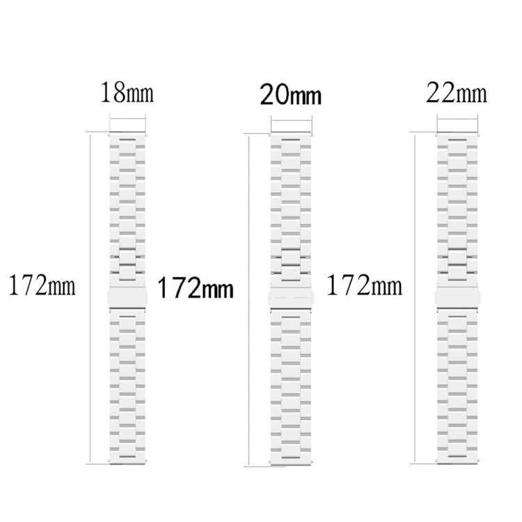 For Huami GTS/Galaxy Watch 42/40/44 20mm 3-Beads Stainless Steel Watch Band(Rose Gold) - Watch Bands by buy2fix | Online Shopping UK | buy2fix