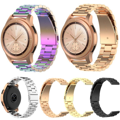 For Huawei GT2/GT/Samsung Galaxy Watch 46mm R800/Samsung Gear S3 22mm 3-Beads Stainless Steel Watch Band(Silver) - Watch Bands by buy2fix | Online Shopping UK | buy2fix