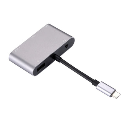 5 in 1 Type-C To HDMI + VGA + USB 3.0 + Audio Port + PD Port HUB Adapter(Grey) by buy2fix