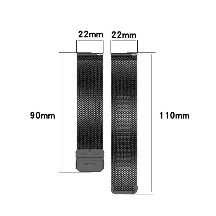For Huawei GT/GT2 46mm/ Galaxy Watch 46mm/ Fossil Fossil Gen 5 Carlyle 46mm 22mm Stainless Steel Mesh Watch Band(Silver) by buy2fix