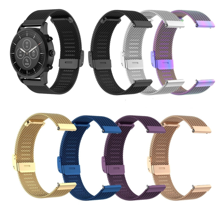 For Huawei GT/GT2 46mm/ Galaxy Watch 46mm/ Fossil Fossil Gen 5 Carlyle 46mm 22mm Stainless Steel Mesh Watch Band(Silver) by buy2fix