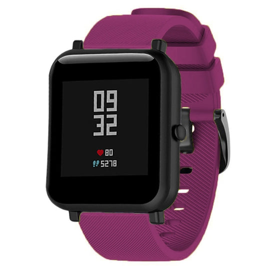 20mm For Huami Amazfit GTS / Samsung Galaxy Watch Active 2 / Gear Sport Silicone Watch Band(Purple) - Watch Bands by buy2fix | Online Shopping UK | buy2fix