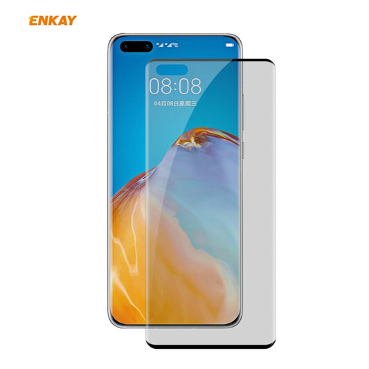 For Huawei P40 Pro ENKAY Hat-Prince 0.26mm 9H 3D Curved Heat Bending Privacy Anti-spy Full Screen Tempered Glass Film - Huawei Tempered Glass by ENKAY | Online Shopping UK | buy2fix