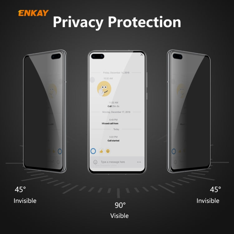 For HUAWEI P40 ENKAY Hat-Prince 0.26mm 9H 6D Privacy Anti-spy Full Screen Tempered Glass Film - Huawei Tempered Glass by ENKAY | Online Shopping UK | buy2fix