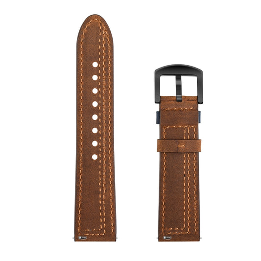 22mm For Huawei Watch GT2e / GT2 46mm Zigzag Leather Watch Band(Brown) by buy2fix