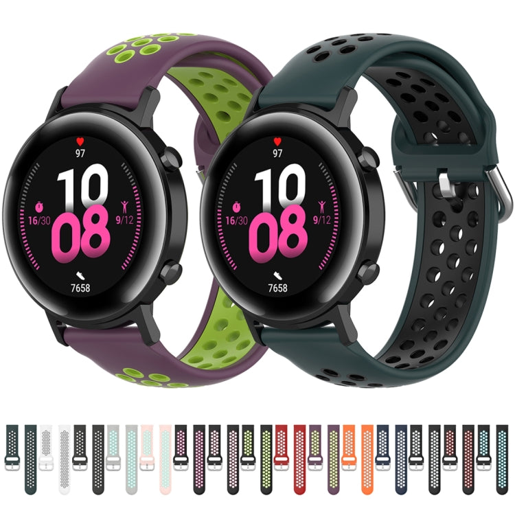 22mm For Huawei Watch GT2e/GT/GT2 46MM Fashion Inner Buckle Silicone Watch Band(White black) by buy2fix