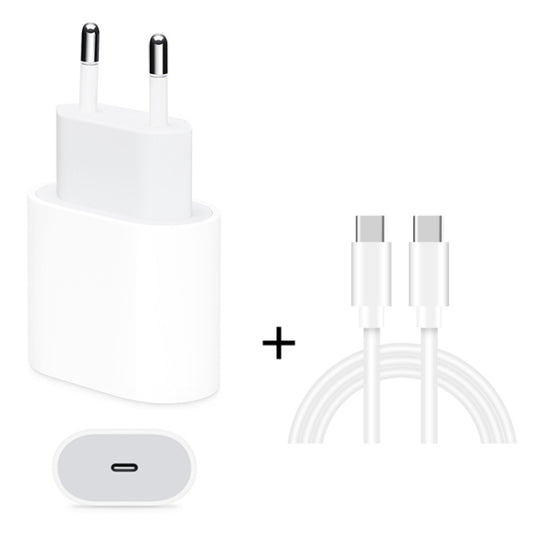 2 in 1 Single USB-C / Type-C Port Travel Charger + 3A PD 3.0 USB-C / Type-C to USB-C / Type-C Fast Charge Data Cable Set, Cable Length: 2m(EU Plug) - USB Charger by buy2fix | Online Shopping UK | buy2fix