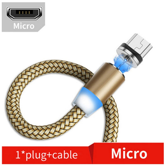 USB to Micro USB Magnetic Metal Connector Nylon Two-color Braided Magnetic Data Cable, Cable Length: 1m(Silver) - Charging Cable & Head by buy2fix | Online Shopping UK | buy2fix