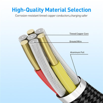 3 in 1 USB to 8 Pin + Type-C/USB-C + Micro USB Magnetic Metal Interface Nylon Braided Charging Cable, Length: 1m(Silvery) - Charging Cable & Head by buy2fix | Online Shopping UK | buy2fix