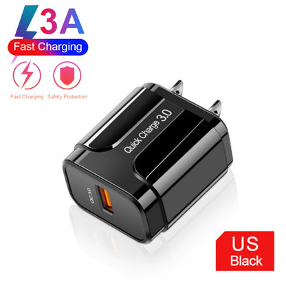 Portable QC3.0 18W USB Port Universal Quick Charging Charger, US Plug(White) - USB Charger by buy2fix | Online Shopping UK | buy2fix