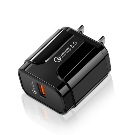 Portable QC3.0 18W USB Port Universal Quick Charging Charger, US Plug(Black) - USB Charger by buy2fix | Online Shopping UK | buy2fix