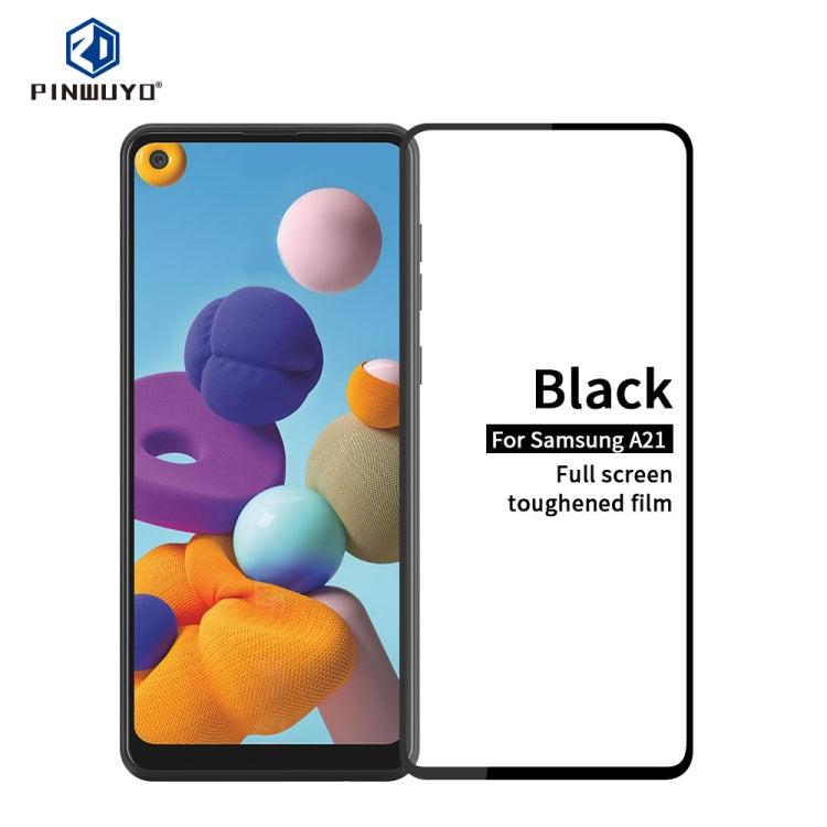 For Samsung Galaxy A21 PINWUYO 9H 2.5D Full Screen Tempered Glass Film(Black) - Galaxy Tempered Glass by PINWUYO | Online Shopping UK | buy2fix