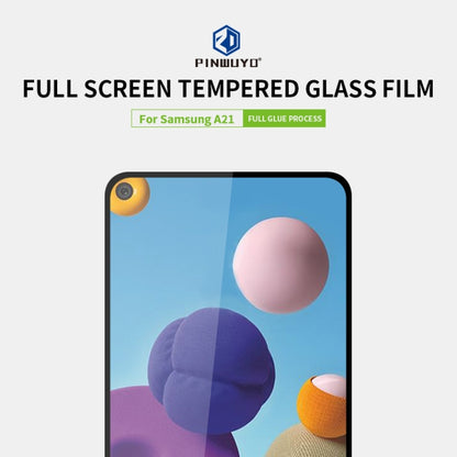 For Samsung Galaxy A21 PINWUYO 9H 2.5D Full Screen Tempered Glass Film(Black) - Galaxy Tempered Glass by PINWUYO | Online Shopping UK | buy2fix