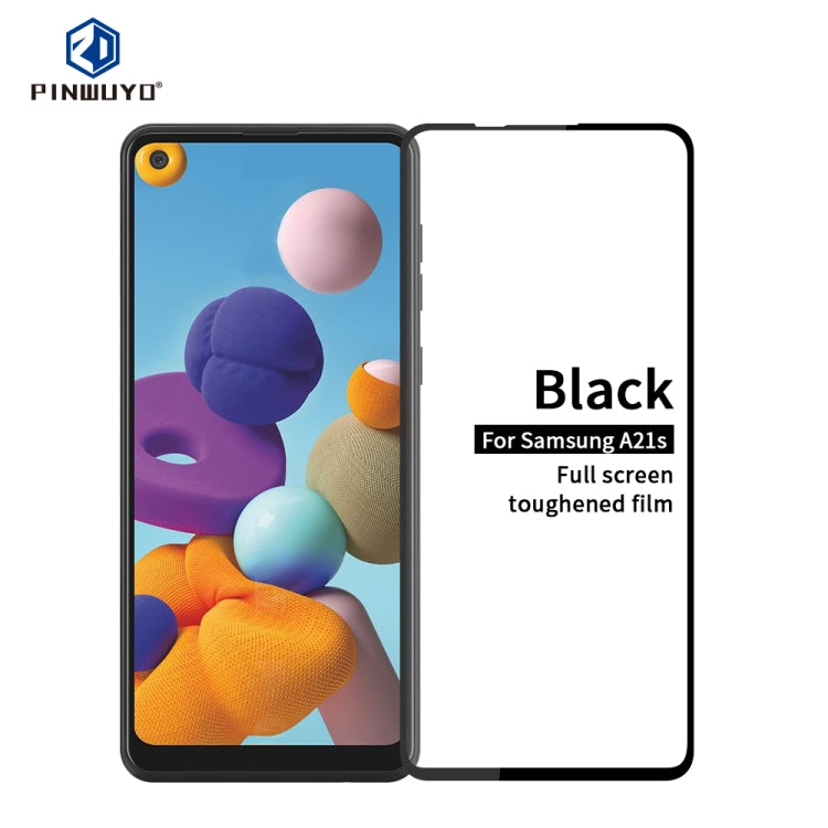 For Samsung Galaxy A21S PINWUYO 9H 2.5D Full Screen Tempered Glass Film(Black) - Galaxy Tempered Glass by PINWUYO | Online Shopping UK | buy2fix