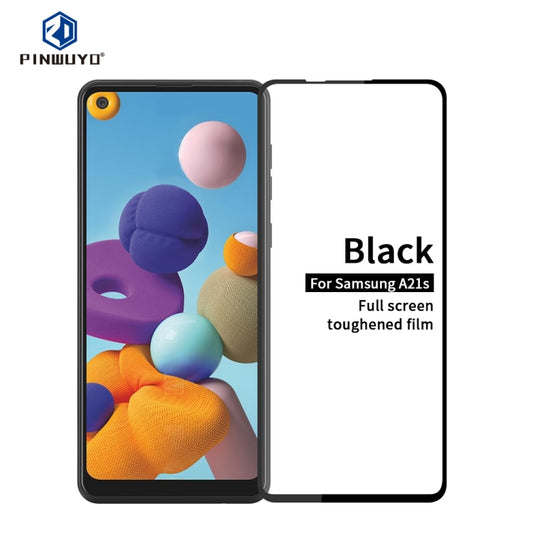 For Samsung Galaxy A21S PINWUYO 9H 2.5D Full Screen Tempered Glass Film(Black) - Galaxy Tempered Glass by PINWUYO | Online Shopping UK | buy2fix