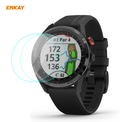 For Garmin Approach S62 2 PCS ENKAY Hat-Prince 0.2mm 9H 2.15D Curved Edge Tempered Glass Screen Protector Watch Film by ENKAY