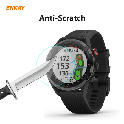 For Garmin Approach S62 2 PCS ENKAY Hat-Prince 0.2mm 9H 2.15D Curved Edge Tempered Glass Screen Protector Watch Film by ENKAY