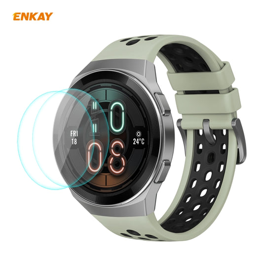 2 PCS For HUAWEI Watch GT 2E 46mm Dynamic Edition ENKAY Hat-Prince 0.2mm 9H 2.15D Curved Edge Tempered Glass Screen Protector  Watch Film - Screen Protector by ENKAY | Online Shopping UK | buy2fix