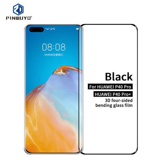 For Huawei P40 pro / P40pro+ PINWUYO 9H 3D Hot Bending Tempered Glass Film(Black) - Huawei Tempered Glass by PINWUYO | Online Shopping UK | buy2fix