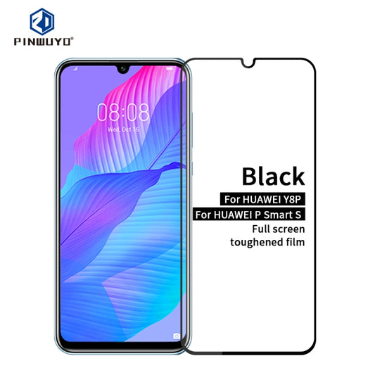 For Huawei Y8P / P smart S PINWUYO 9H 2.5D Full Screen Tempered Glass Film(Black) - Huawei Tempered Glass by PINWUYO | Online Shopping UK | buy2fix