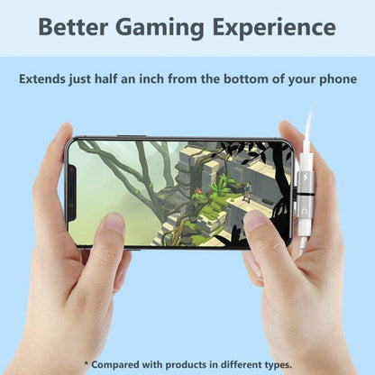 Zs-18182 2 in 1 8 Pin Male to 8 Pin Charging + 8 Pin Audio Female Connector Earphone Adapter, Supports Call & Volume Control(Gold) by buy2fix