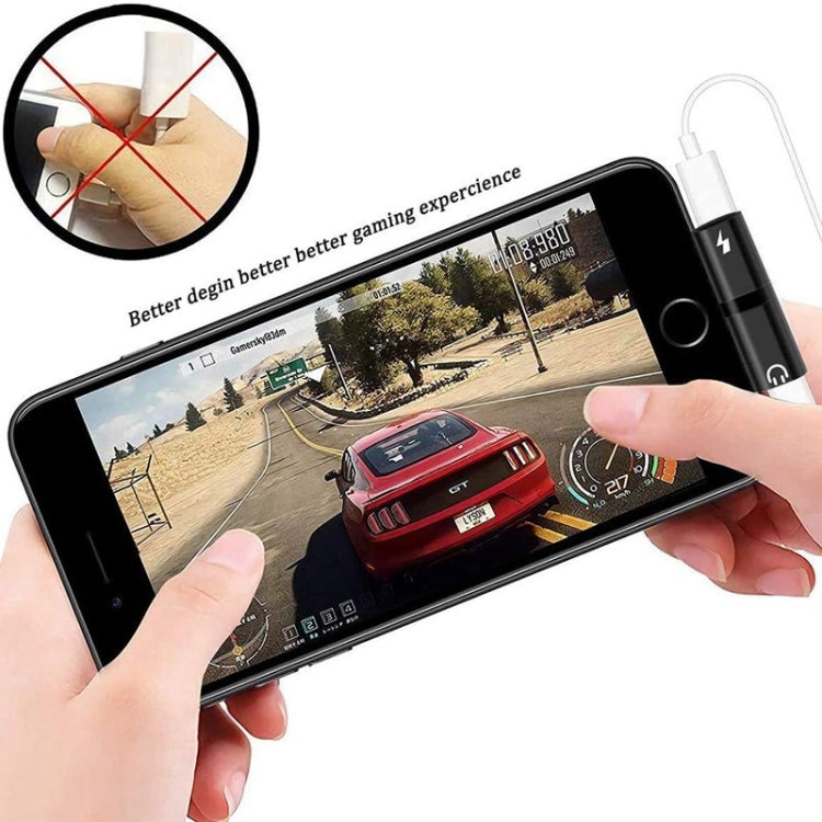 Zs-18182 2 in 1 8 Pin Male to 8 Pin Charging + 8 Pin Audio Female Connector Earphone Adapter, Supports Call & Volume Control(Gold) by buy2fix