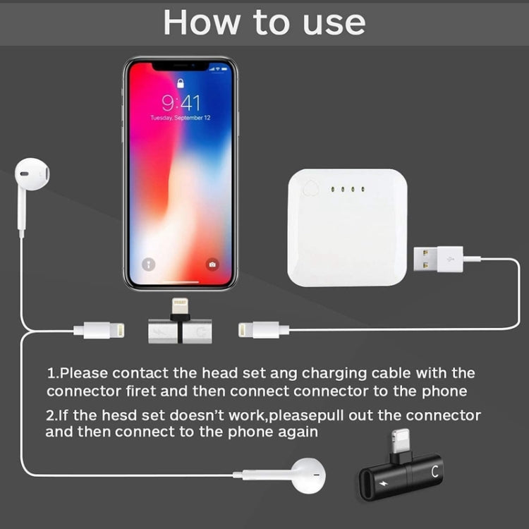 Zs-18182 2 in 1 8 Pin Male to 8 Pin Charging + 8 Pin Audio Female Connector Earphone Adapter, Supports Call & Volume Control(Gold) by buy2fix