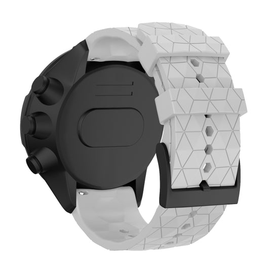 For Suunto Spartan Sport & Suunto 9 / 9 Baro / D5 Universal Football Texture Silicone Watch Band(White) -  by buy2fix | Online Shopping UK | buy2fix