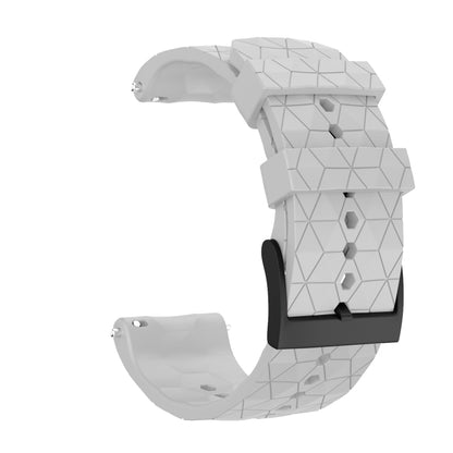For Suunto Spartan Sport & Suunto 9 / 9 Baro / D5 Universal Football Texture Silicone Watch Band(White) -  by buy2fix | Online Shopping UK | buy2fix