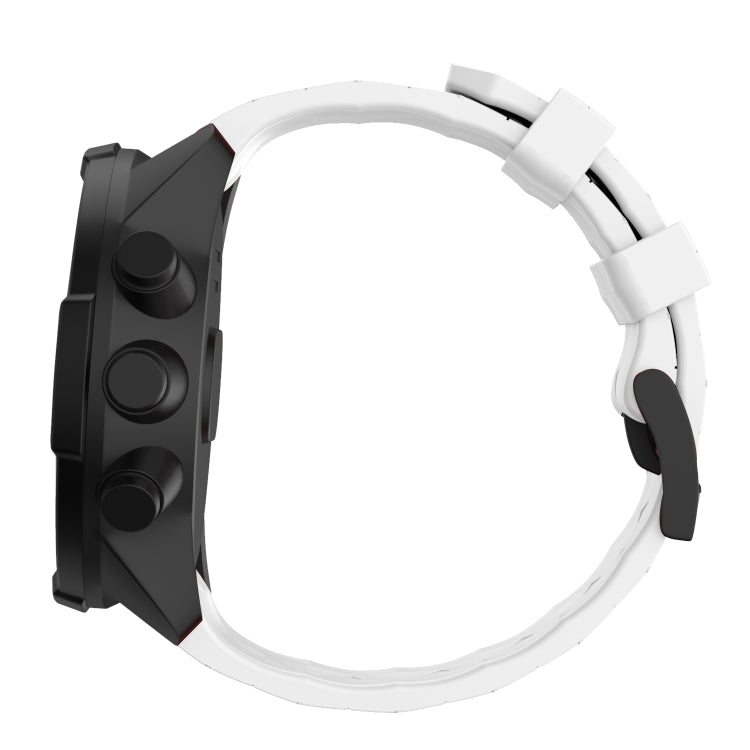For Suunto Spartan Sport & Suunto 9 / 9 Baro / D5 Universal Football Texture Silicone Watch Band(White) -  by buy2fix | Online Shopping UK | buy2fix