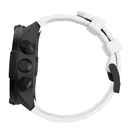 For Suunto Spartan Sport & Suunto 9 / 9 Baro / D5 Universal Football Texture Silicone Watch Band(White) -  by buy2fix | Online Shopping UK | buy2fix