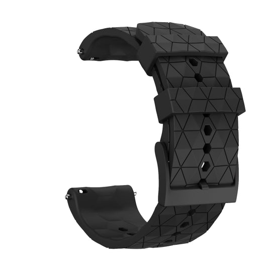 For Suunto Spartan Sport & Suunto 9 / 9 Baro / D5 Universal Football Texture Silicone Watch Band(Black) -  by buy2fix | Online Shopping UK | buy2fix