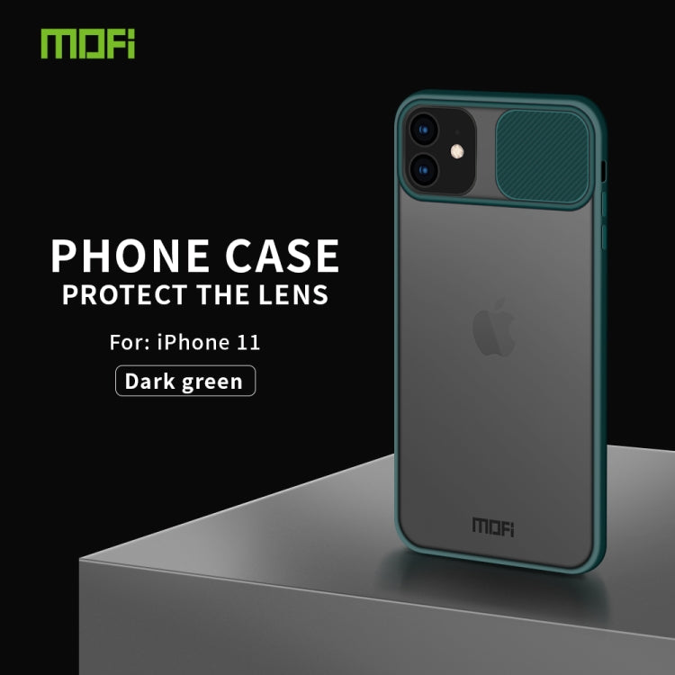 For iPhone 11  MOFI Xing Dun Series Translucent Frosted PC + TPU Privacy Anti-glare Shockproof All-inclusive Protective Case(Green) - iPhone 11 Cases by MOFI | Online Shopping UK | buy2fix