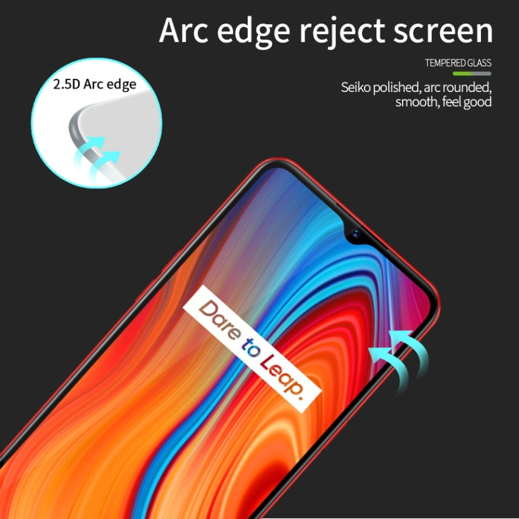 For OPPO Realme 6i / C3 PINWUYO 9H 2.5D Full Screen Tempered Glass Film(Black) - Realme Tempered Glass by PINWUYO | Online Shopping UK | buy2fix
