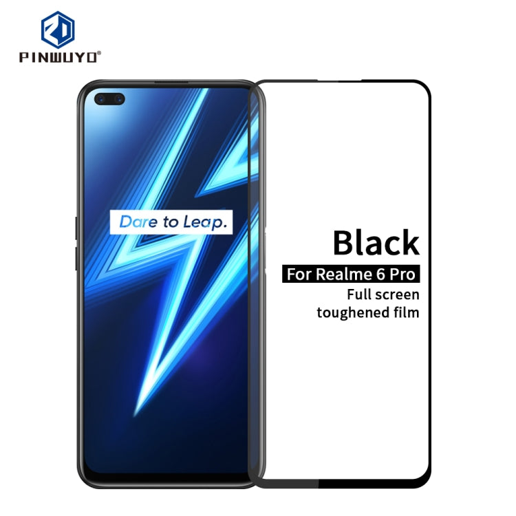 For OPPO Realme 6 Pro PINWUYO 9H 2.5D Full Screen Tempered Glass Film(Black) - Realme Tempered Glass by PINWUYO | Online Shopping UK | buy2fix