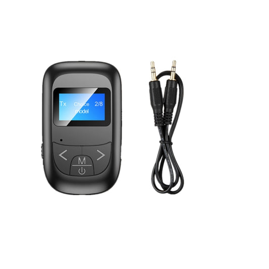 T14 2 in 1 Bluetooth Adapter Car Hands-free Call Bluetooth Receiver Transmitter with LCD Digital Display - Audio Receiver Transmitter by buy2fix | Online Shopping UK | buy2fix