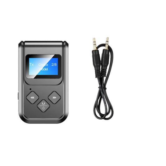 T15 2 in 1 Bluetooth 5.0 Music Receiver Transmitter with Screen - Audio Receiver Transmitter by buy2fix | Online Shopping UK | buy2fix