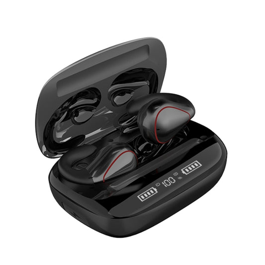 T20 TWS Bluetooth 5.0 Touch Wireless Bluetooth Earphone with Three LED Battery Display & Charging Box, Support Call & Voice Assistant(Black) by buy2fix