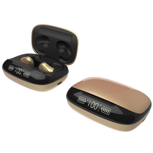 T20 TWS Bluetooth 5.0 Touch Wireless Bluetooth Earphone with Three LED Battery Display & Charging Box, Support Call & Voice Assistant(Champagne Gold) by buy2fix