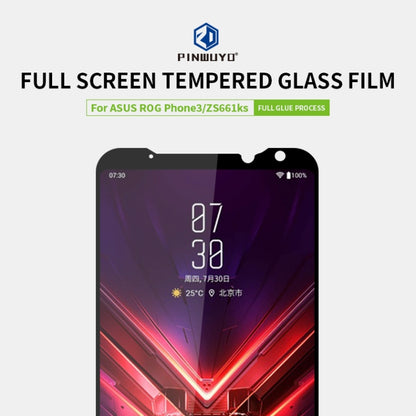 For ASUS ROG Phone 3 ZS661KS PINWUYO 9H 2.5D Full Screen Tempered Glass Film(Black) by PINWUYO